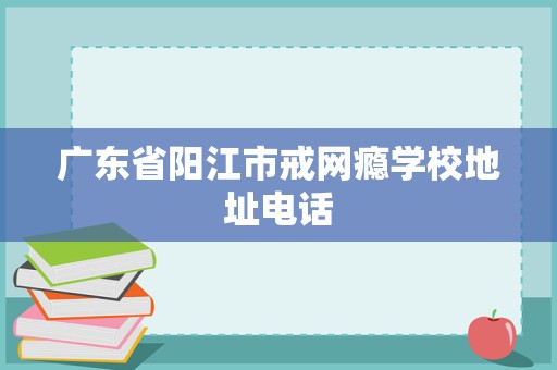 廣東省陽江市戒網癮學校地址電話及教育咨詢與管理指南